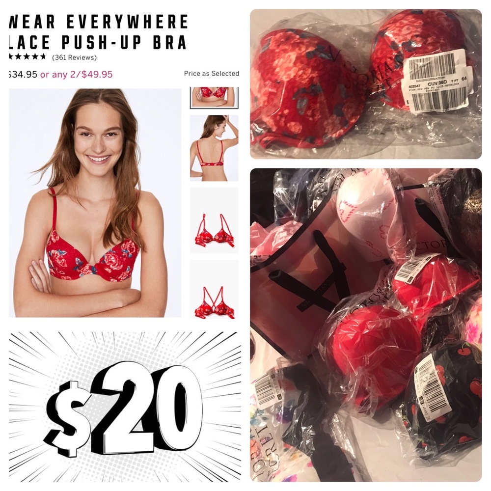 PINK bras by Victoria’s Secret size 36D